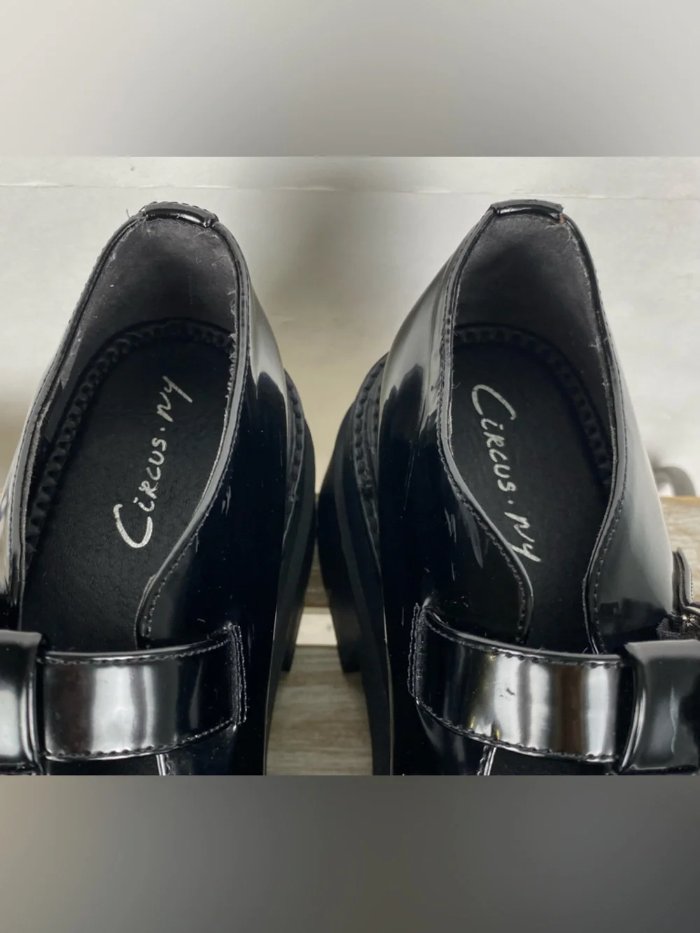 Circus NY Sam Edelman Bryce Black Chunky platform Mary Jane Shoe Loafers Sz 7.5